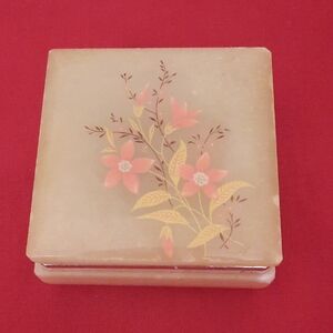 Hand Carved Alabaster Trinket Box, Made In Italy